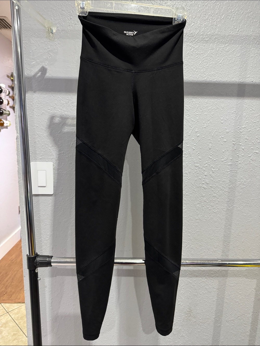 Old Navy Black High-Waist Leggings with Panel Detail